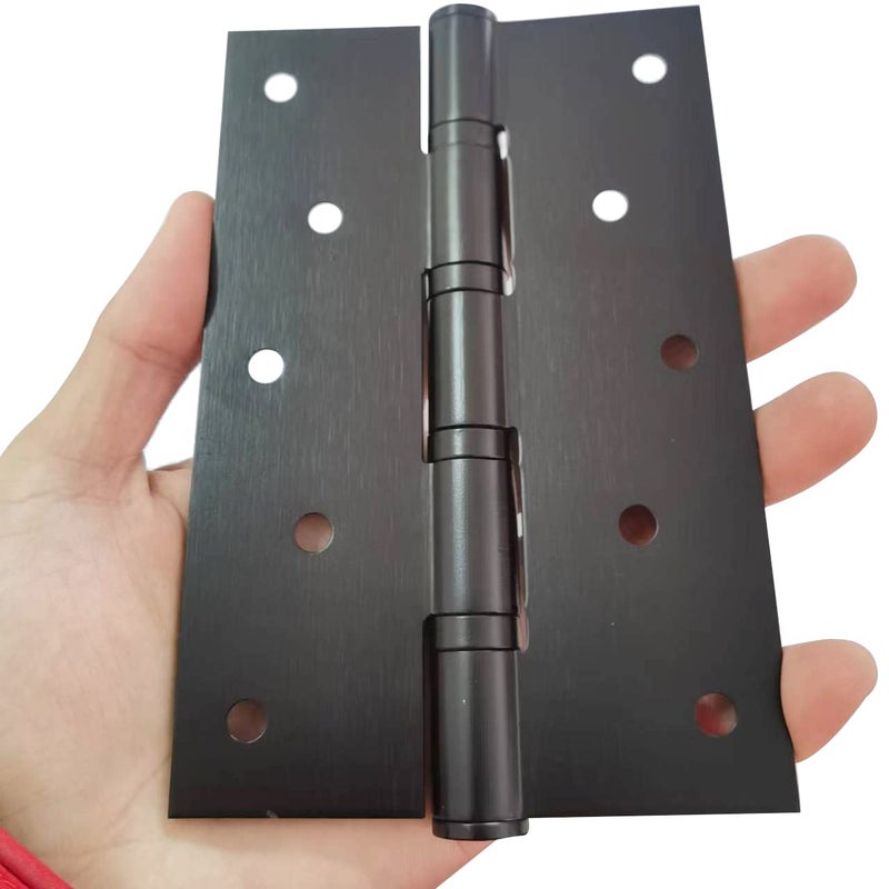Hyever 2 Pcs 5" Stainless Steel Ball Bearing Door Hinges with Square Corner for Heavy Duty Wood Door,1/8 Inch Thickness Matte Black - Image 2